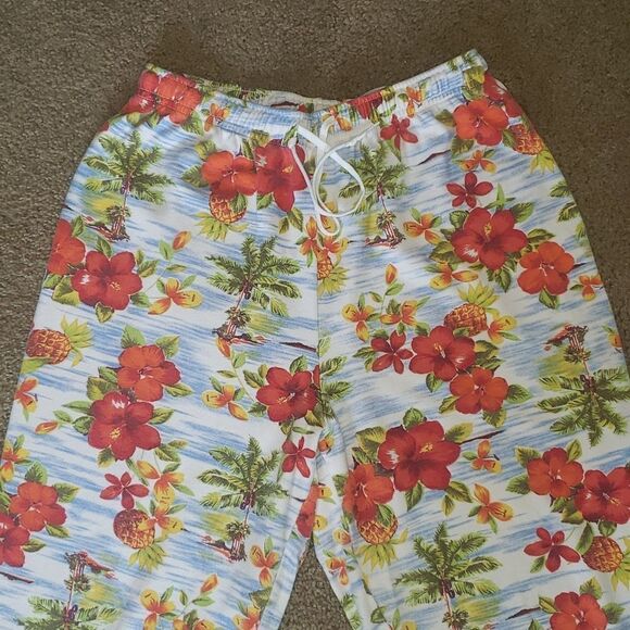 Bobby Brooks Hawaiian Stretchy Capri Pants - Picture 2 of 9